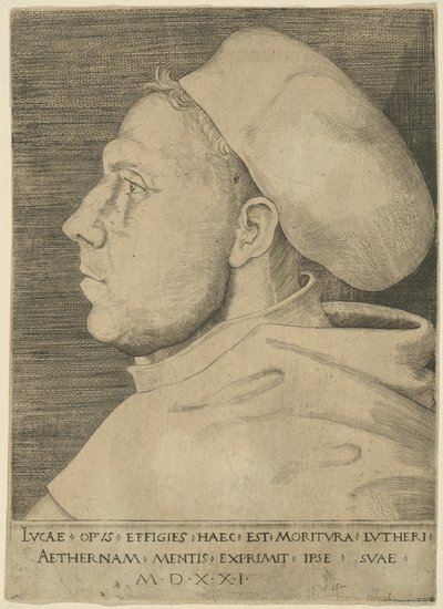 Lutero come frate agostiniano, con cappuccino da Lucas Cranach the Elder