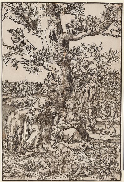Riposo durante la fuga in Egitto da Lucas Cranach the Elder