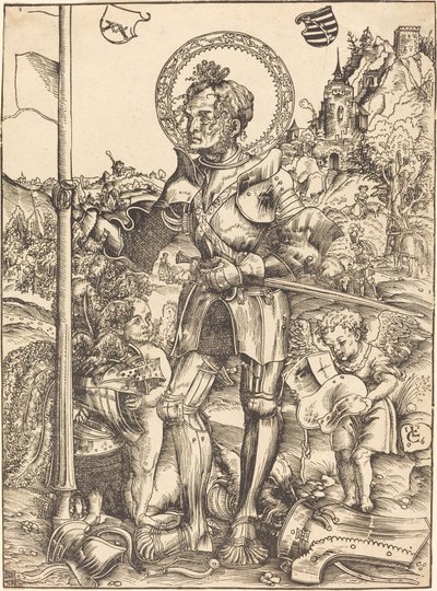 San Giorgio in piedi, con due angeli da Lucas Cranach the Elder