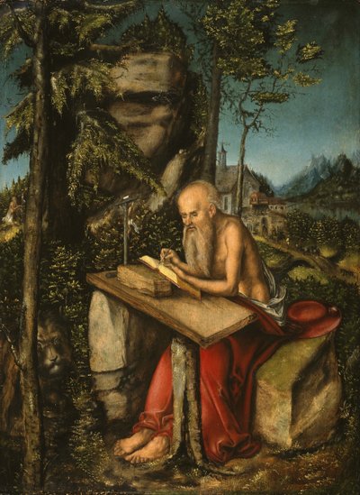 San Girolamo in un paesaggio roccioso da Lucas Cranach the Elder
