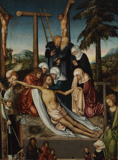 Compianto su Cristo con i santi Wolfgang e Elena da Lucas Cranach the Elder
