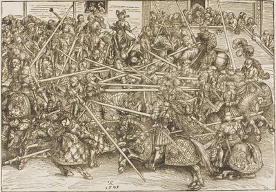 Il Terzo Torneo, con i Cavalieri che spezzano le Lance da Lucas Cranach the Elder