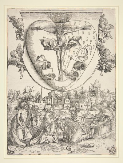 La Vergine, San Giovanni, San Lorenzo e San Rocco con le armi del Sacro Cuore da Lucas Cranach the Elder