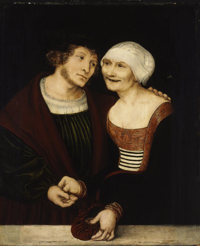 Giovane uomo e donna anziana da Lucas Cranach the Elder