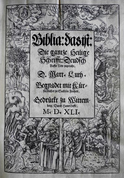 Copertina della Bibbia di Martin Lutero da Lucas Cranach the Younger