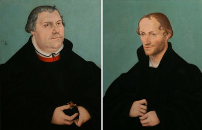 Ritratto di Martin Lutero amp; Ritratto di Philippe Melantone da Lucas Cranach the Younger
