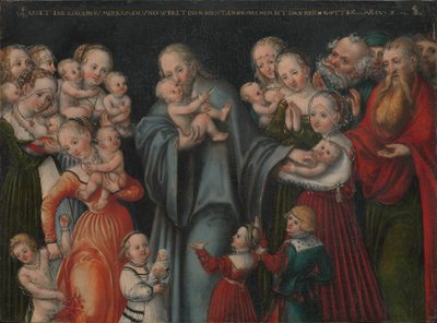 Tedesco: Christus segnet die Kinder Cristo benedice i bambini da Lucas Cranach the Younger and workshop