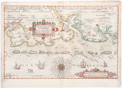 Mappa della Frisia orientale 1584 di Waghenaer da Lucas Janszoon Waghenaer