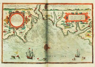 Le coste marine tra Dover e Orfordness: dove è contenuto il famoso fiume Tamigi con tutte le sabbie, banchi, piatte e secche circostanti secondo la loro vera situazione e apparizione da Lucas Janszoon Waghenaer