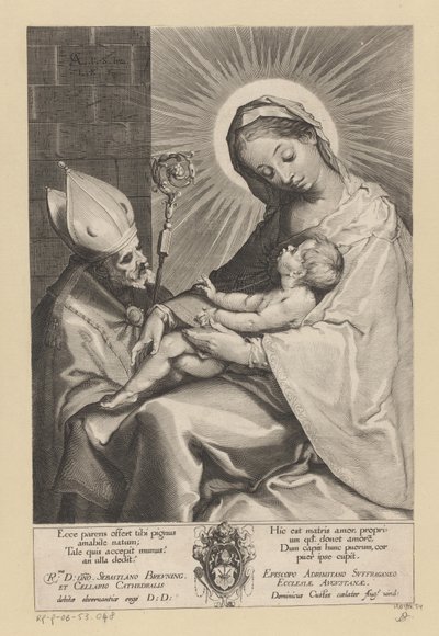 Maria con bambino adorata da un vescovo da Lucas Kilian