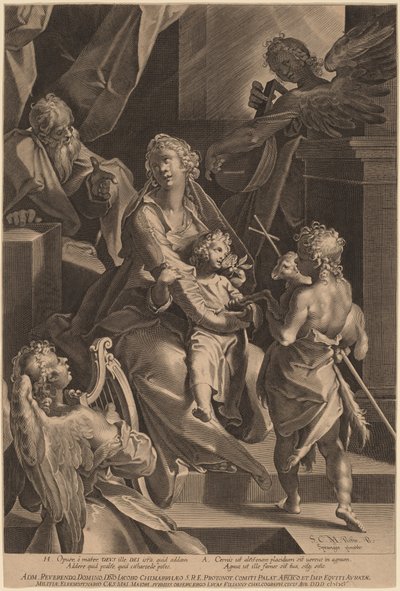 La Sacra Famiglia e due angeli da Lucas Kilian, after Bartholomaeus Spranger