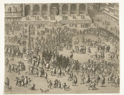 Proclamazione a Gand di Carlo II di Spagna come conte delle Fiandre (foglio 5), 1666 da Lucas Vorsterman (II)