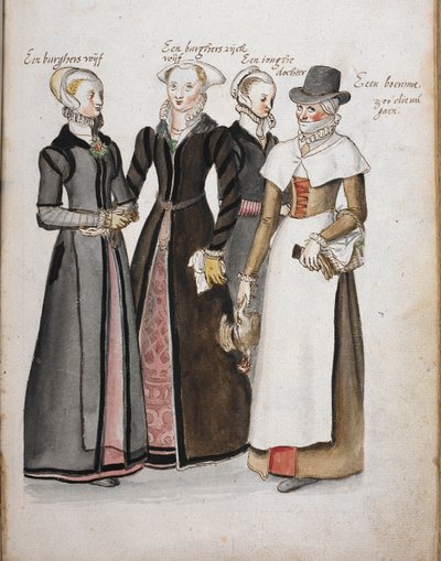 Quattro donne inglesi in abiti dell