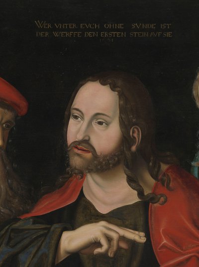 Cristo e la donna sorpresa in adulterio (dettaglio) da Lucas the Elder (after) Cranach