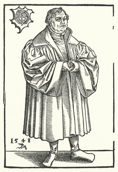 Riformatore protestante tedesco Martin Lutero nella sua vita successiva (incisione) da Lucas the Elder (after) Cranach
