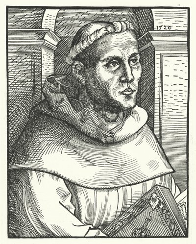 Martin Lutero come monaco agostiniano (incisione) da Lucas the Elder (after) Cranach