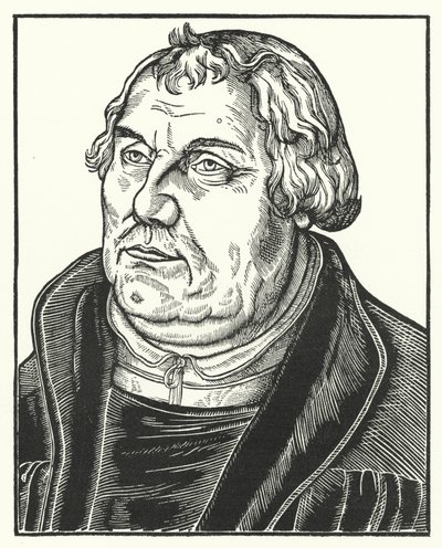 Ritratto del riformatore protestante tedesco Martin Lutero in età avanzata da Lucas the Elder (after) Cranach