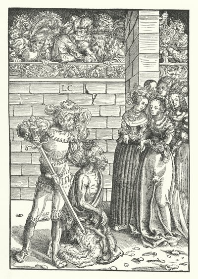 La decapitazione di San Giovanni Battista (incisione) da Lucas the Elder (after) Cranach
