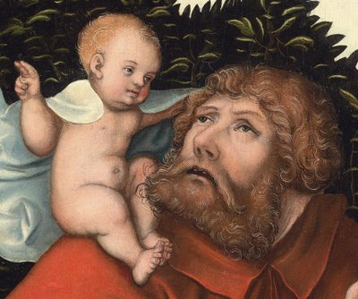 San Cristoforo che porta il Bambino Gesù (dettaglio) da Lucas the Elder (workshop of) Cranach