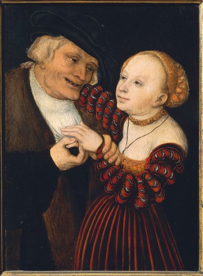 Austria, Vienna, Il vecchio e la giovane donna, c.1530 da Lucas the Elder Cranach