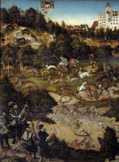 Caccia in onore di Carlo V al Castello di Torgau (dettaglio) da Lucas the Elder Cranach