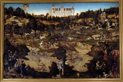 Caccia in onore di Carlo V al Castello di Torgau da Lucas the Elder Cranach