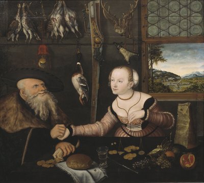 La coppia mal assortita da Lucas the Elder Cranach