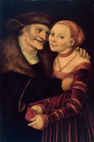 La coppia mal assortita da Lucas the Elder Cranach