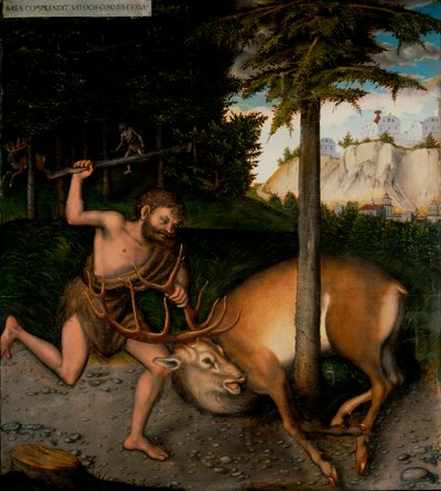 Ercole cattura la cerva di Cerinia (dalle Fatiche di Ercole) da Lucas the Elder Cranach
