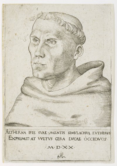 Martin Lutero, busto in vista di tre quarti da Lucas the Elder Cranach