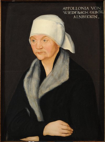 Ritratto di Apollonia von Wiedebach, di Cranach, Lucas il Vecchio (1472-1553). Olio su legno, ca 1524. Collezioni d