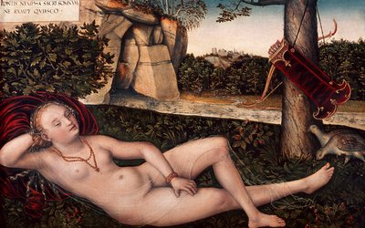 Diana reclinata, di Lucas Cranach il Vecchio (1472-1553) da Lucas the Elder Cranach