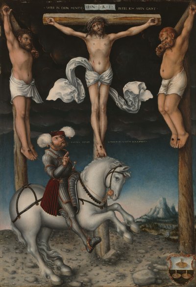 La crocifissione con il centurione convertito da Lucas the Elder Cranach