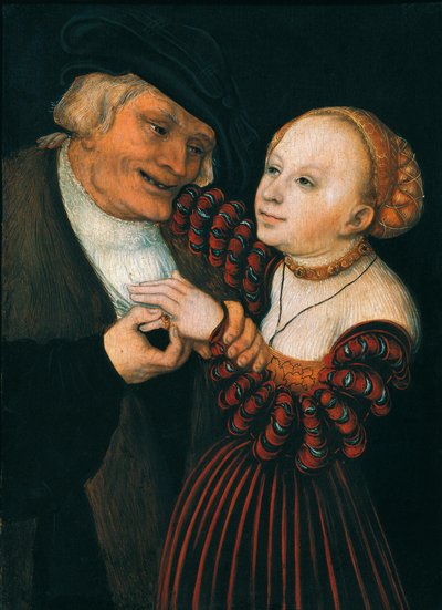 Il Vecchio e la Giovane Donna (Der Alte und das Madchen), c.1530 da Lucas the Elder Cranach