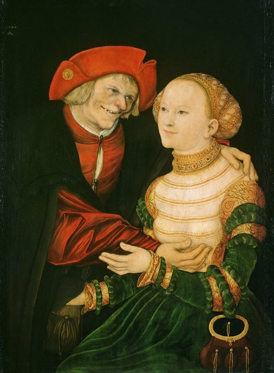 La coppia disuguale da Lucas the Elder Cranach