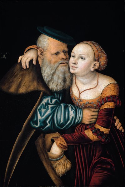 La coppia disuguale da Lucas the Elder Cranach
