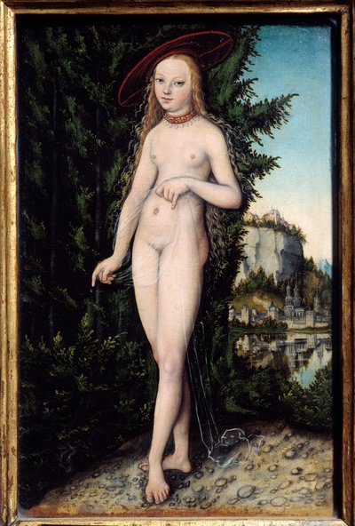 Venere in piedi in un paesaggio Dipinto di Lucas Cranach il Vecchio (1472-1553) 1529 da Lucas the Elder Cranach