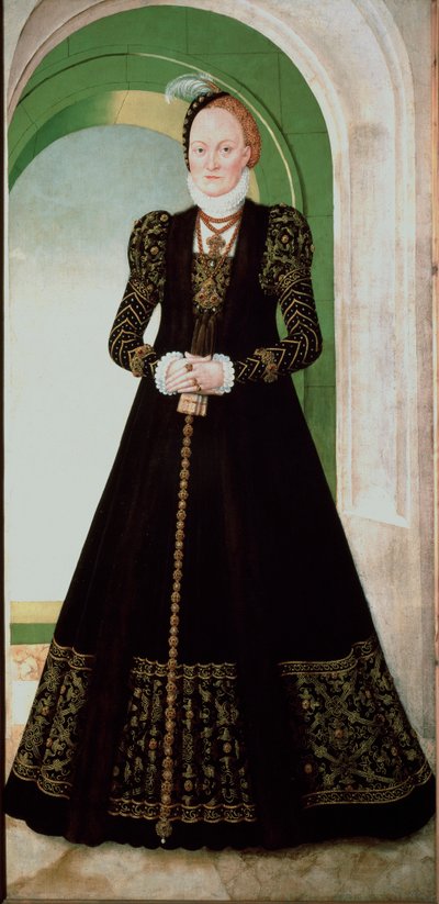 Ritratto di Anna di Danimarca, moglie del principe elettore Augusto di Sassonia da Lucas the Younger Cranach