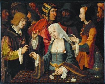 La Tireuse de cartes ... da Lucas van (studio of) Leyden