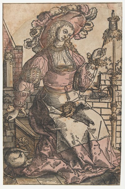 Donna che fila da Lucas van Leyden (attributed to)