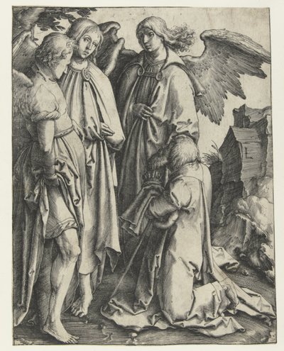 Abramo e i tre angeli da Lucas van Leyden