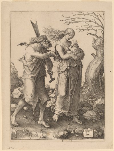 Adamo ed Eva dopo la Loro Espulsione dal Paradiso da Lucas van Leyden