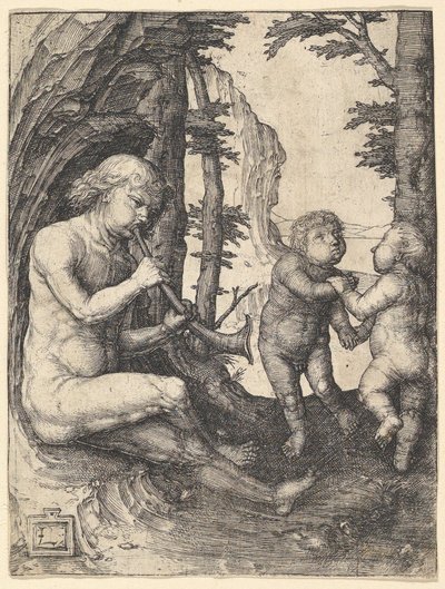 Ragazzo con una tromba da Lucas van Leyden