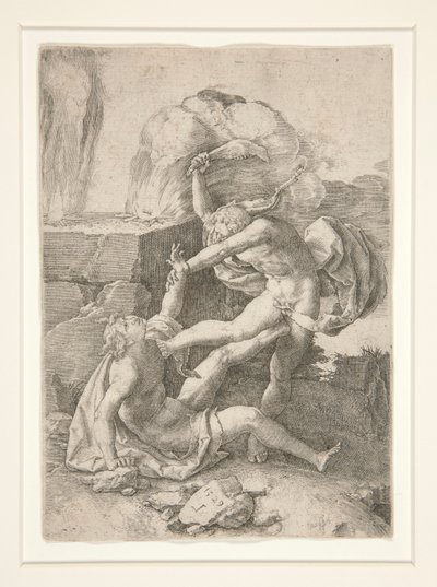 Caino che uccide Abele, dalla Storia di Adamo ed Eva da Lucas van Leyden