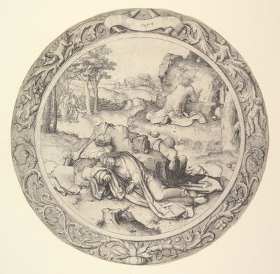 Cristo sul Monte degli Ulivi, dalla Passione Circolare, 1509 da Lucas van Leyden
