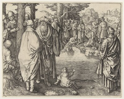 Il battesimo di Cristo nel Giordano da Lucas van Leyden