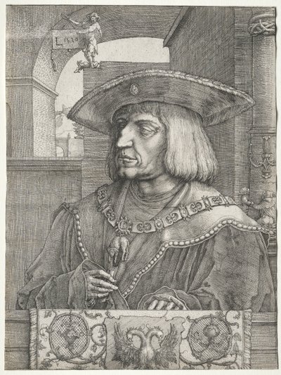 Imperatore Massimiliano I, 1520 da Lucas van Leyden