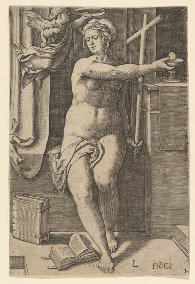 Fede Fides, dalla serie Le Sette Virtù, 1530 da Lucas van Leyden