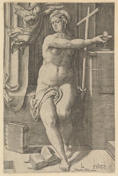 Fede, dalla serie Le Sette Virtù da Lucas van Leyden