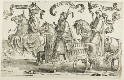 Jehoram, Uzziah, Jotham, tavola tre, da I Dodici Re di Israele da Lucas van Leyden